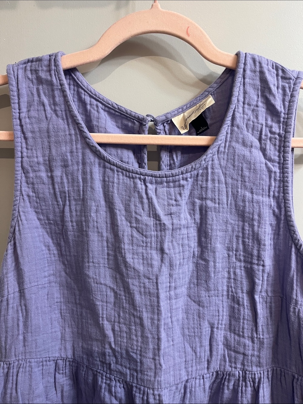 Universal Thread Lavender Tiered Cotton Gauze Dress - Picture 3 of 13
